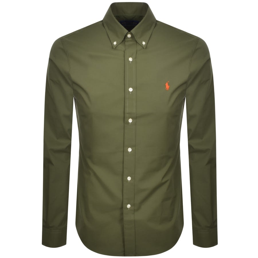 Alternative Image for ProductRalph Lauren Long Sleeved Slim Fit Shirt Green1
